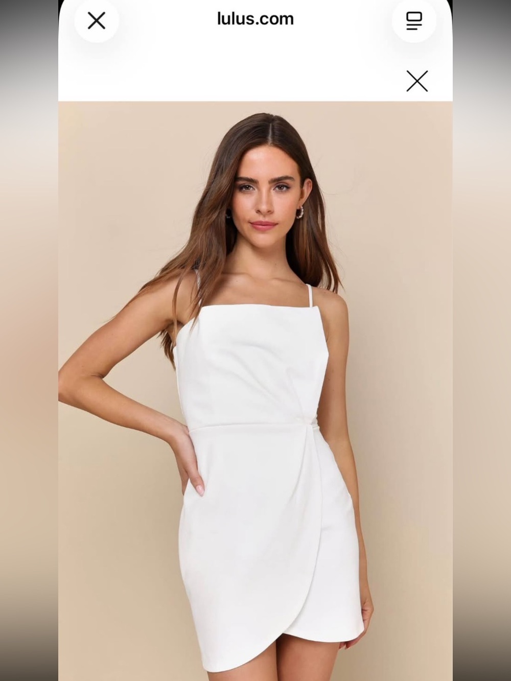 Lulu’s Women's White/Cream Spaghetti-Strap Slip Dress